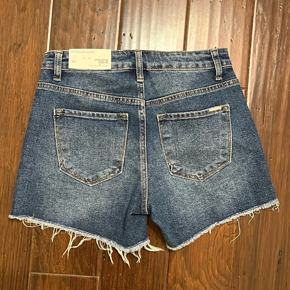 NEW Insane Gene High Rise Midi Shorts Denim Size XS - Picture 8 of 10